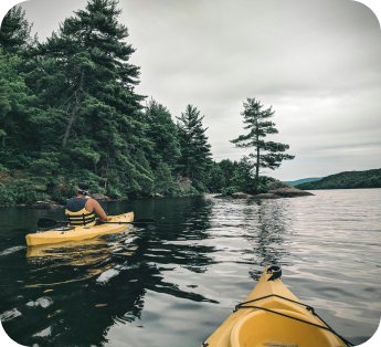 Image de kayak et de fôrets